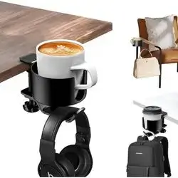 2 in 1 Rotable Headphone Holder Cup Holder