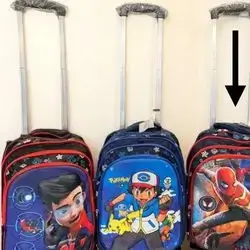 Children's school bag with wheels, design for boys