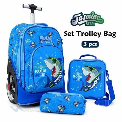 Jasmine Star 3-Piece Trolley School Bag Set