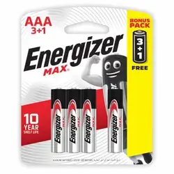 Energizer Alkaline Battery Max Power AAA 3+1 Batteries