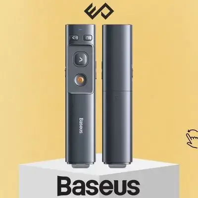 Baseus Orange Dot Wireless Presenter Pointer (Red Laser) - Grey