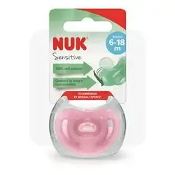 Nuk sensitive 6-18m pacifier 100% silicone