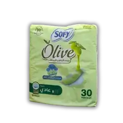Large olive oil feminine hygiene pads, 30 count