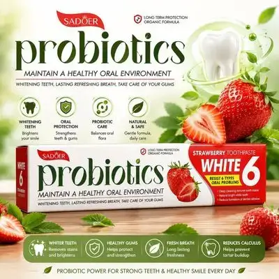 SADOER Probiotics Strawberry Toothpaste (White 6)