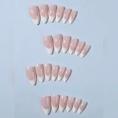 5pcs/Set (120pcs) Milky White Ombre Nail Polish Stickers,