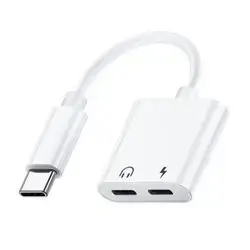 Marvers USB-C adapter to dual C Charging & Audio (White)