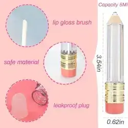 5ml Clear Pencil Lip Gloss Tubes Refillable Empty Lip Balm Containers Lip Gloss Tube Bottles for Women Girl DIY Cosmetics