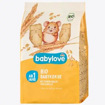 خۆشەویستی منداڵ بسکیتی منداڵانی ڤانێلا، لە 1 ساڵەوە گونجاوە، 125g