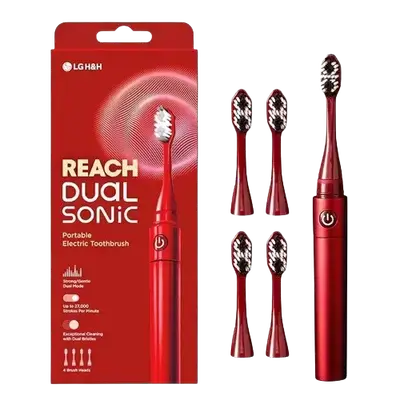Reach Dual Sonic Portable Electric Toothbrush Red _ LG H&H