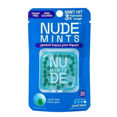 Dual Action Liquid Capsules Peppermint Flavor 30 Capsules _ NUDE MINTS
