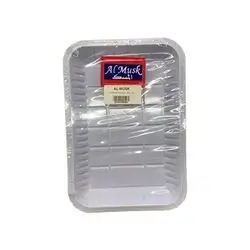 RZ White Small  Rectangular Plastic Plate 3, 10 Pieces