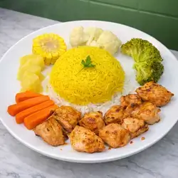 Chicken Tikka With Rice & Vegetable