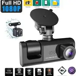 3 Channel Dash Cam for Cars | 1080p Video Recorder | Rear View Camera