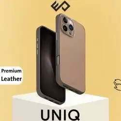 UNIQ Lyden DS Dual-Tone Premium Leatherette Case for iPhone 16 Pro Max - (Desert Titanium)