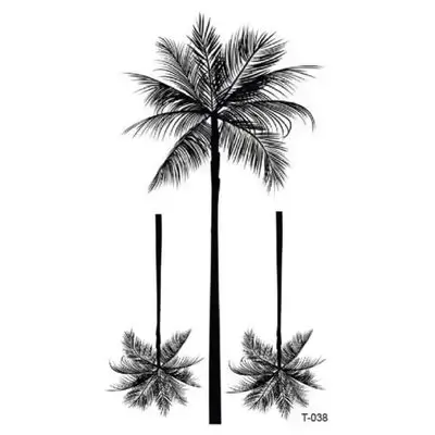 1PC Fresh And Simple Japanese And Korean Style Coconut Tree Pattern Temporary Tattoo Stickers Fake Tattoo