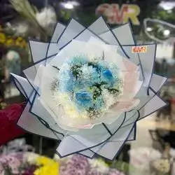 White & Blue Mix Flowers