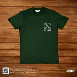 OFF WHITE T-SHIRT SYMPTOMS BOUT PURSUINO GREEN SMALL
