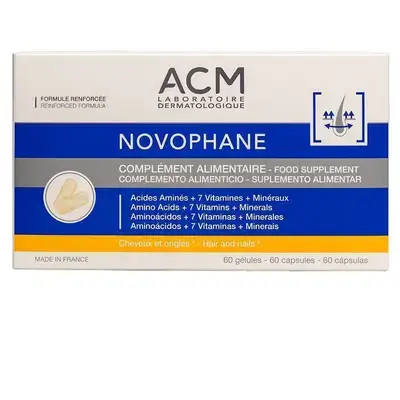NOVOPHANE 60 Capsules Enhanced Formula - Food Supplement for Nails and Hair