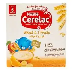 Nestlé Cerelac wheat& 3 fruits 125g.