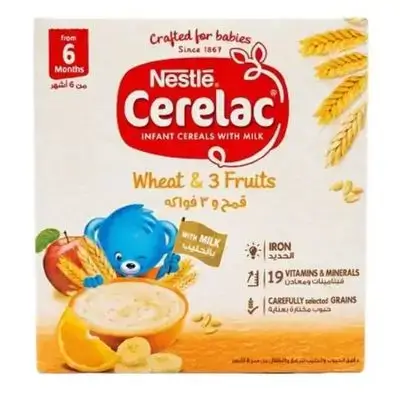 Nestlé Cerelac wheat& 3 fruits 125g.