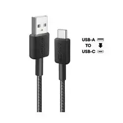 Anker 322 USB-A to USB-C Cable Fast Charging Braided (0.9m/3ft) – Black, A81H5H11