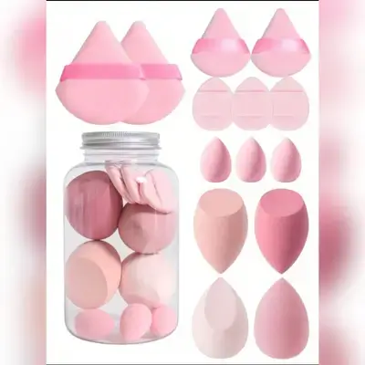 14pcs/Set Makeup Sponge With Storage Container