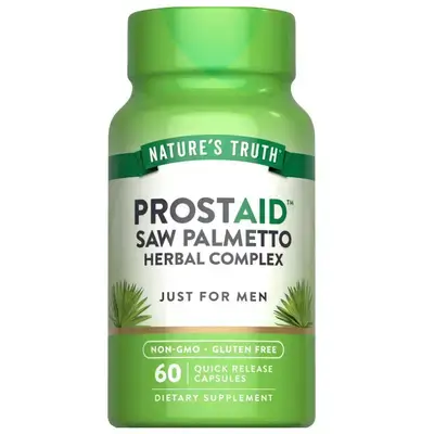 Nature's Truth Prostate Support Supplement for Men | with Saw Palmetto, Pygeum, Stinging Nettle | 60 Herbal Complex Capsules | Non-GMO & Gluten Free