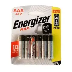 Energizer Max AAA Batteries - 6 Pack 4+2 Free