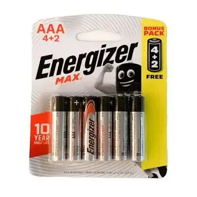 Energizer Max AAA Batteries - 6 Pack 4+2 Free