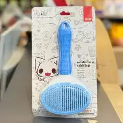 Blue Pet Comb With Button