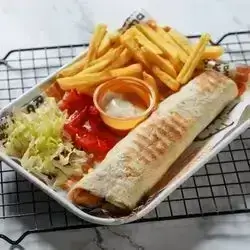 Meat Kebab Saj + Salad + Cheese