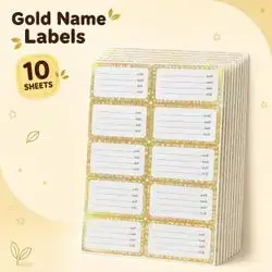 Book & Notebook Name Labels – 10 Sheets • 100 Stickers