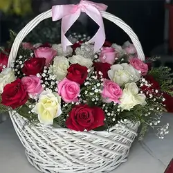 Rose Flower Basket 30 Pcs