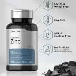 horbaach chelated zinc 100 mg 250 tab