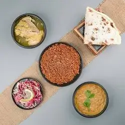 Kurdish Rice With Pomegranate Molasses And Boiled Chicken And Lentil Soup