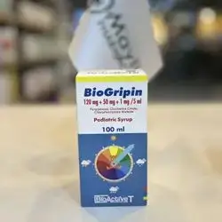 Biogripin Pediatric Syrup 120/50/1Mg 5Ml Bioactivet Paracetamol / Oxolamine / Chlorpheniramine