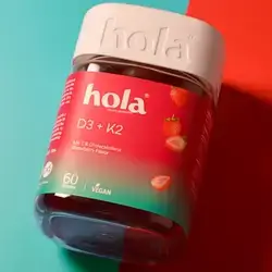 hola D+ K2 Strawberry flavor 60 gummies
