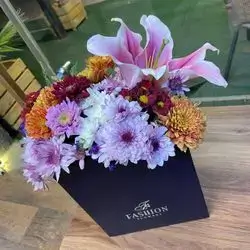 Box And Mixed Flowers