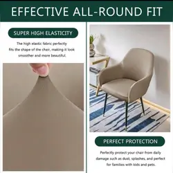 1Pc Water-Resistant Curved Back Dining Chair Covers