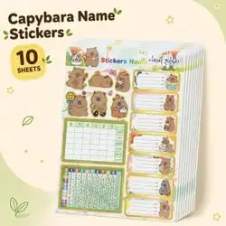 Book & Notebook Name Labels – 10 Sheets • 100 Stickers