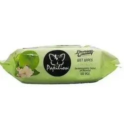 Wet Cleanser Papillon with Green Apple Scent 100 pcs