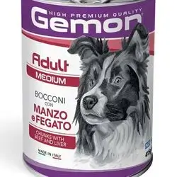 Gemon Medium Adult Dog Chunks with Beef and Liver 415 g
