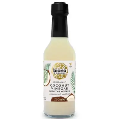 Biona Organic Coconut Vinegar 250ml - Vinegar With The Mother - Unpasteurised & Unfiltered - Unique Tropical Aroma - For Dressings & Marinades