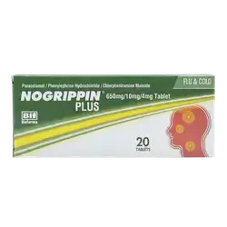 Nogrippin Plus Flu & Cold 20 Tablets _ Biofarma