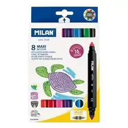 Mi̇lan Box 8 Maxi Bicolour Fibrepens