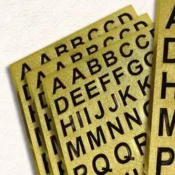 Black & Gold cover Alphabets English stickers