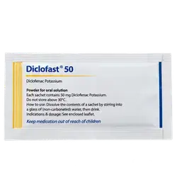 Diclofast (Diclofenac Potassium 50mg) Powder for Oral Solution 1 Sachet _ Dar Al-Dawa