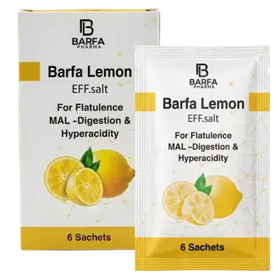 Barfa Lemon EFF.Salt For Flatulence MAL -Digestion & Hyperacidity 6 Sachets _ BARFA PHARMA