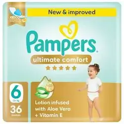 Pampers, Ultimate Comfort, Taped Diapers, Size 6, 13+ Kg -36Pcs