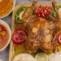 Whole Oven Grilled Chicken With Rice And Broth